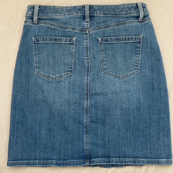 3 for $10 | Talbots Denim Skirt with Floral Embroidery - Picture 3 of 6